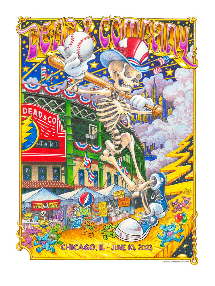 Dead & Company 🎸 Wrigley Field June 9 & 10, 2023 - UNCUT - 36 x 24 By AJ Masthay
