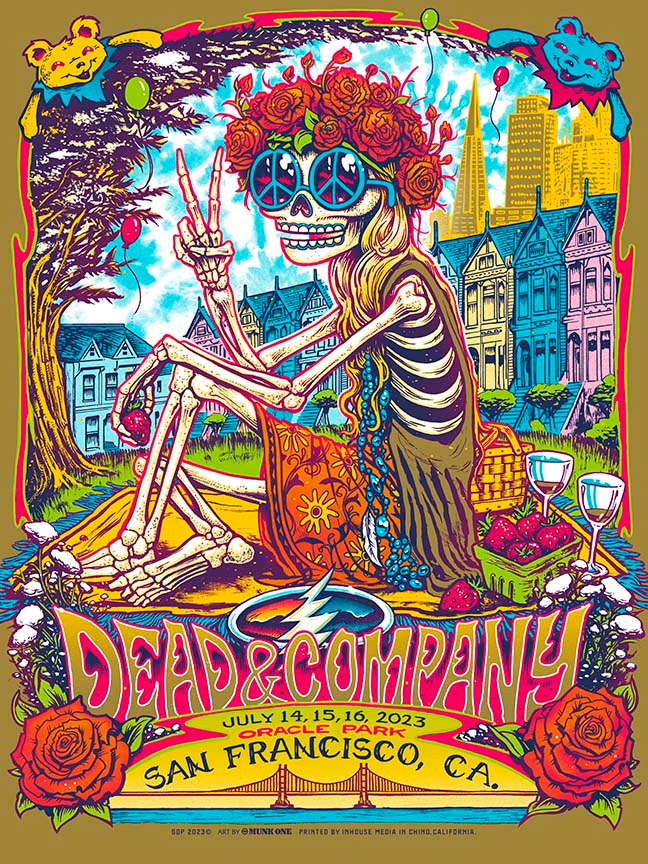 Dead & Company 🎸 Oracle Park San Francisco, CA July 14-16, 2023 Artwork By: Munk One Edt.#1306/2100