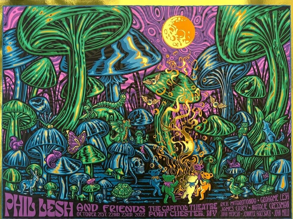 Phil Lesh & Friends️ 🎸 Capitol Theatre, NY Oct 21-23 2022 Todd Slater GOLD FOIL️