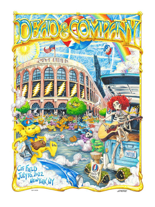 Dead & Company 🎸 Citi Field July 16 & 17 2022 New York, NY by AJ Masthay 2 Poster Set Individually Framed