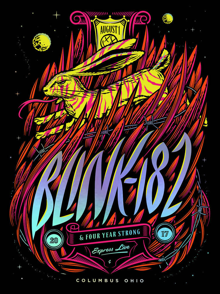 Blink 182 🎸 Express Live! Columbus, Ohio 8/1/17 Artwork By: Travis Price Edt. #22/50