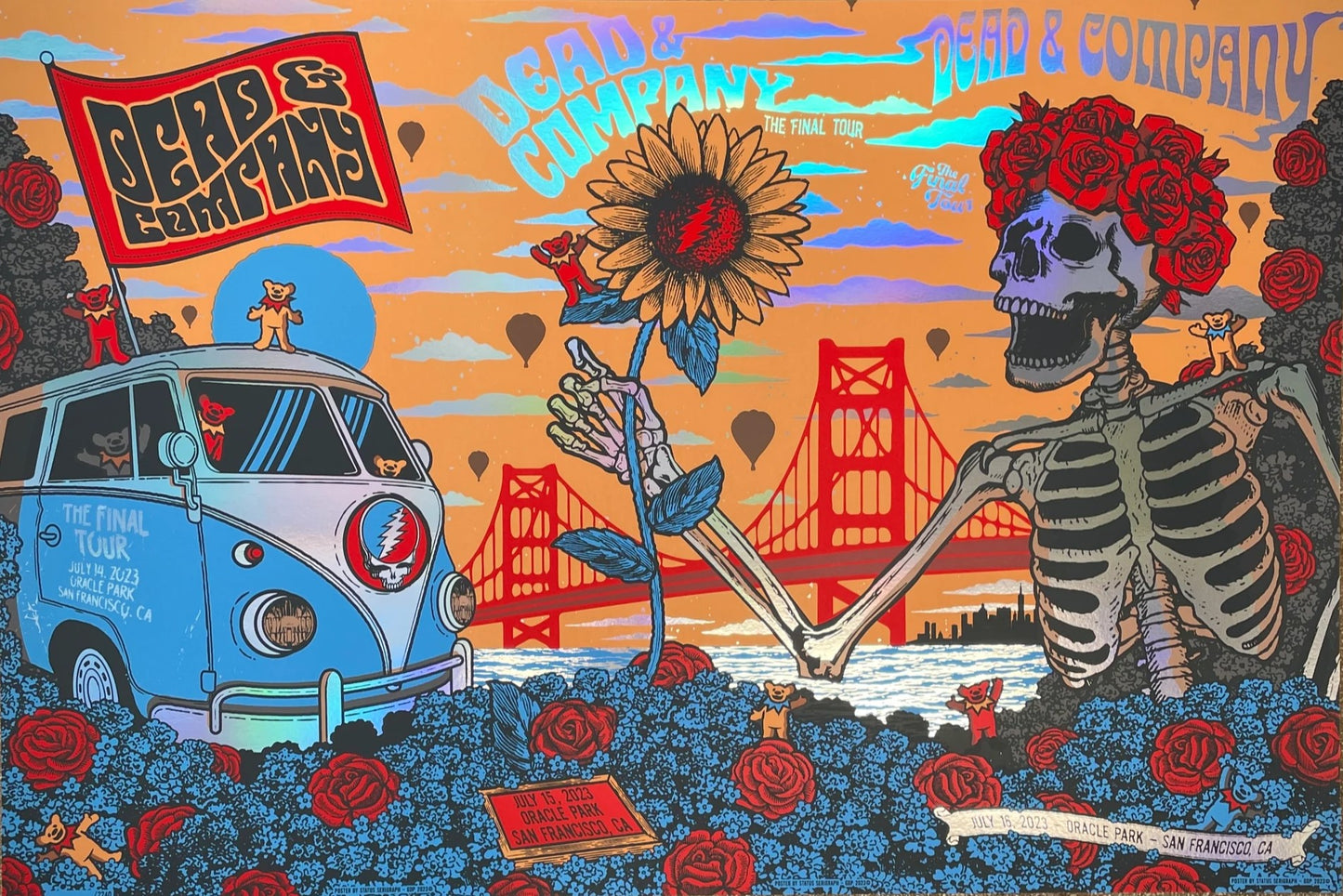 Dead & Company 🎸Oracle Park San Francisco, CA Status Serigraph Uncut Foil 1374/2240